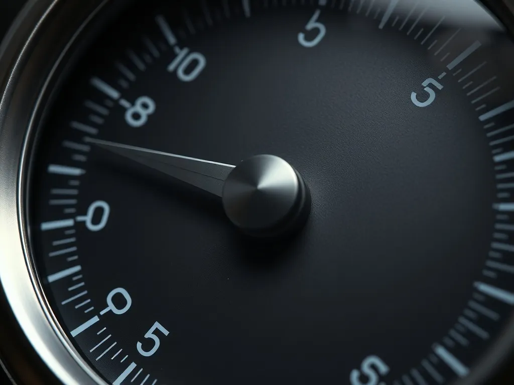 Close-up of a high-precision mechanical gauge with steel nee