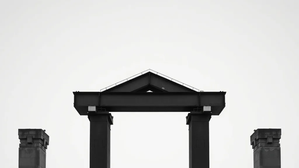 Architectural shot of two different structural columns suppo